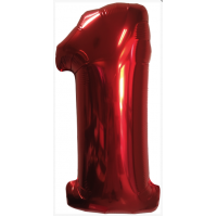 Красная шар Цифра 1/91 см с гелием