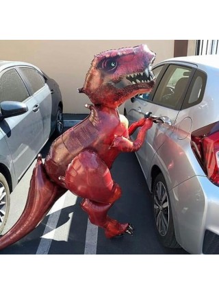 Ходячая фигура Динозавр красный с гелием
