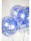 Прозрачные шары с синим конфетти