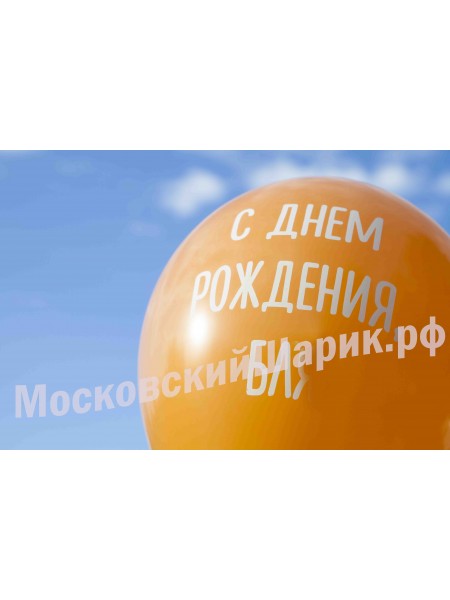 Оранжевые шарики с матами " С ДНЕМ РОЖДЕНИЯ БЛ*" № 17 