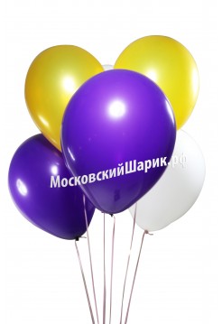Бело-Фиолетово-Желтые Пастель 35 см