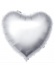 Сердце фольгированное с гелием СЕРЕБРО  46 см