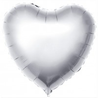 Сердце СЕРЕБРО с Гелием из фольги 46 см