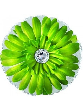 Шарик круг с салатовым цветком