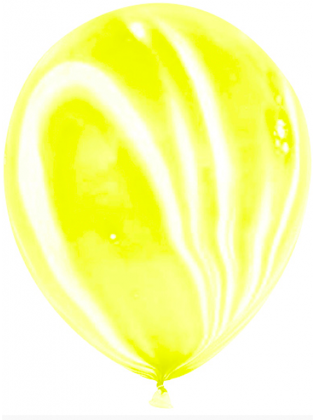 Мраморный воздушный Шар с гелием (12''/30 см) Желтый, агат - 1 Штука
