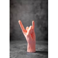 Cвеча "Rock" в форме руки (розово-лососевый цвет)