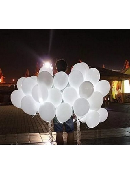 Белые светящиеся воздушные шарики 1 шт