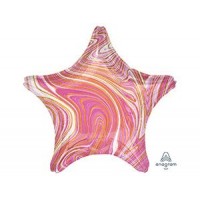 Звезда Мрамор Pink с гелием 46 см