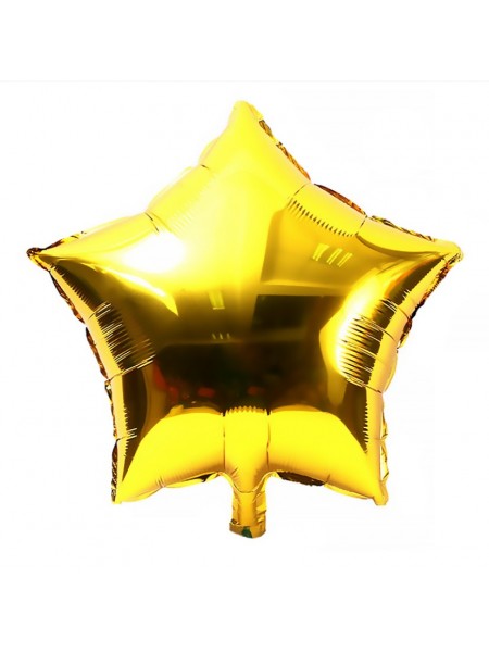 Звезда Золотая с гелием из фольги 46 см